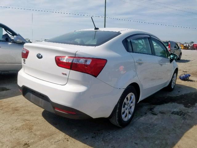 KNADM4A31F6529028 - 2015 KIA RIO LX WHITE photo 4