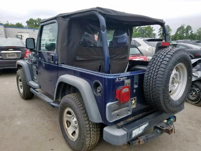 1J4FA39S44P783831 - 2004 JEEP WRANGLER X BLUE photo 3