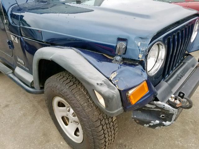 1J4FA39S44P783831 - 2004 JEEP WRANGLER X BLUE photo 9