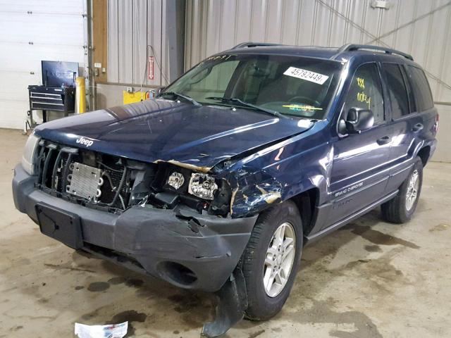 1J4GW48S14C296896 - 2004 JEEP GRAND CHER BLUE photo 2