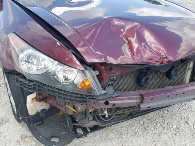 1HGCP36859A051588 - 2009 HONDA ACCORD EXL BURGUNDY photo 9