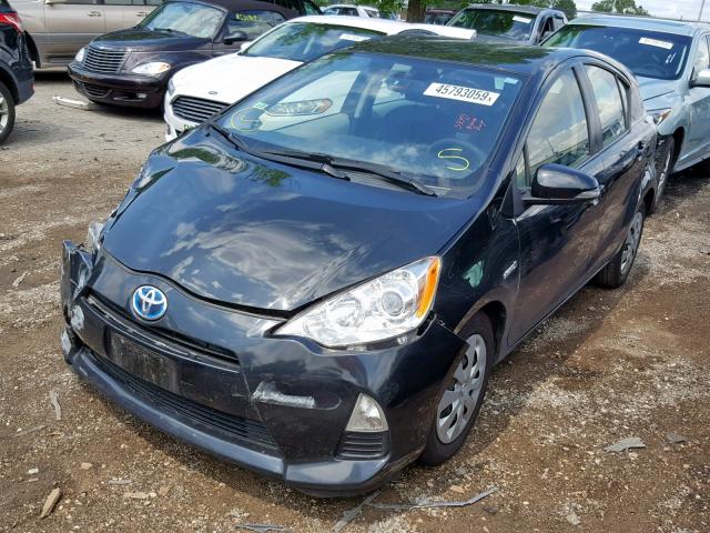 JTDKDTB31D1044921 - 2013 TOYOTA PRIUS C BLACK photo 2