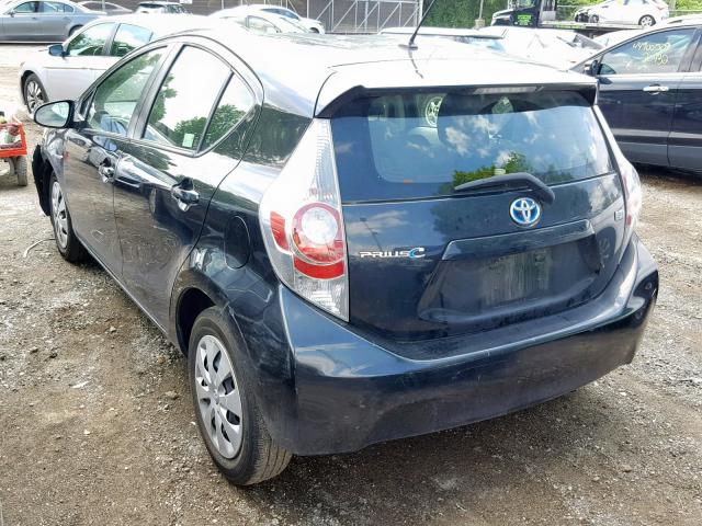 JTDKDTB31D1044921 - 2013 TOYOTA PRIUS C BLACK photo 3