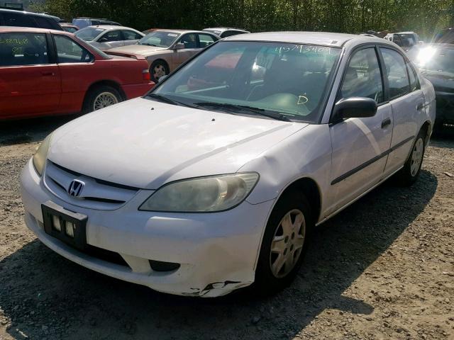 1HGES16324L007190 - 2004 HONDA CIVIC DX V WHITE photo 2