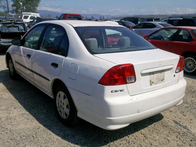 1HGES16324L007190 - 2004 HONDA CIVIC DX V WHITE photo 3