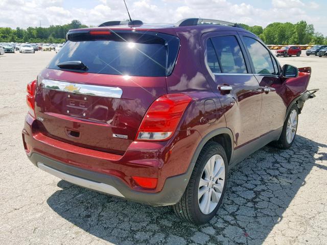 3GNCJMSB4HL273044 - 2017 CHEVROLET TRAX PREMI MAROON photo 4