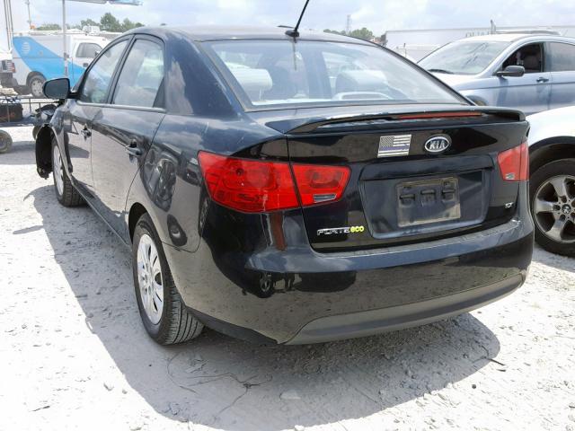 KNAFU4A28B5419237 - 2011 KIA FORTE EX BLACK photo 3