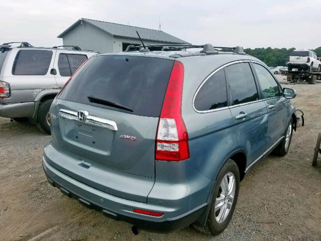 5J6RE4H79BL041465 - 2011 HONDA CR-V EXL BLUE photo 4