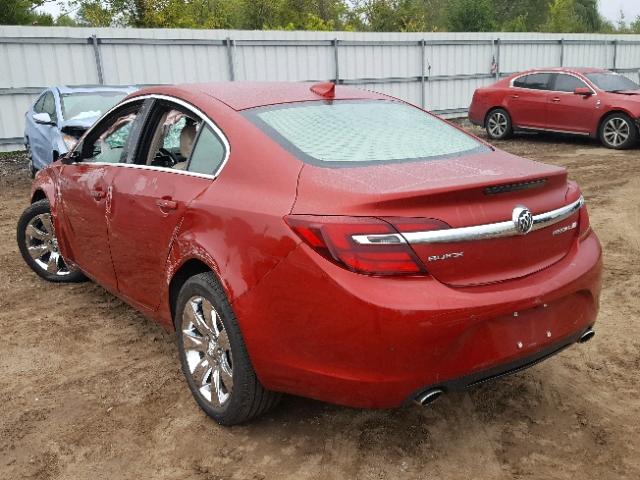 2G4GN5EX1F9128180 - 2015 BUICK REGAL PREM RED photo 3