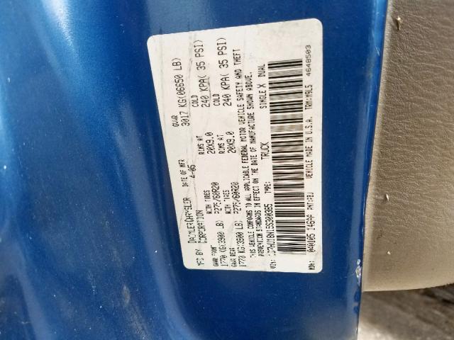 1D7HU18N15S300385 - 2005 DODGE RAM 1500 S BLUE photo 10