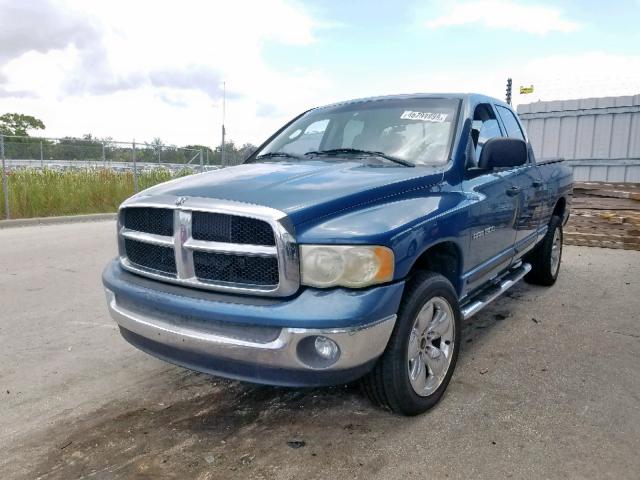 1D7HU18N15S300385 - 2005 DODGE RAM 1500 S BLUE photo 2