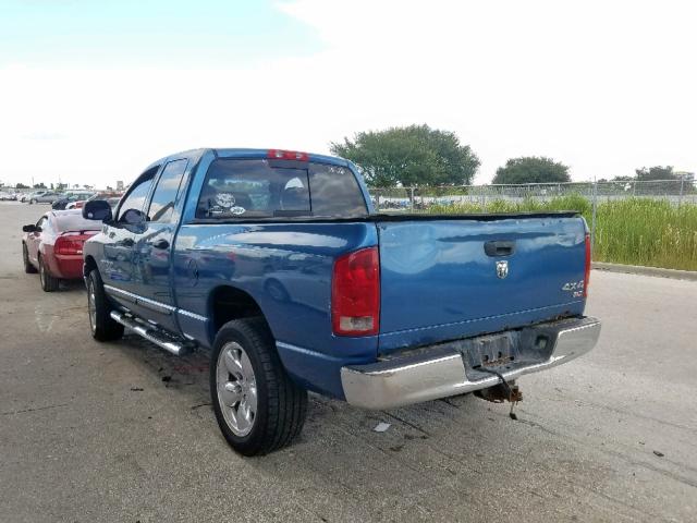 1D7HU18N15S300385 - 2005 DODGE RAM 1500 S BLUE photo 3