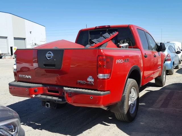 1N6AA0EC5BN316775 - 2011 NISSAN TITAN S RED photo 4