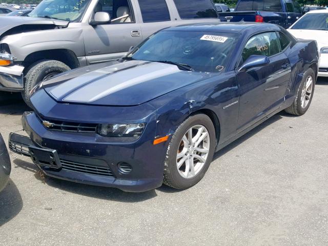 2G1FB1E35F9300413 - 2015 CHEVROLET CAMARO LS BLUE photo 2