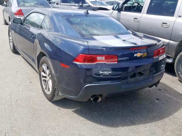 2G1FB1E35F9300413 - 2015 CHEVROLET CAMARO LS BLUE photo 3