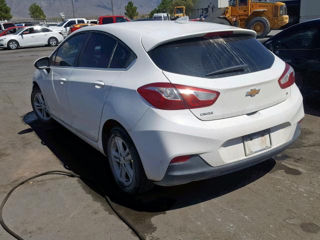 3G1BE6SMXHS597880 - 2017 CHEVROLET CRUZE LT WHITE photo 3