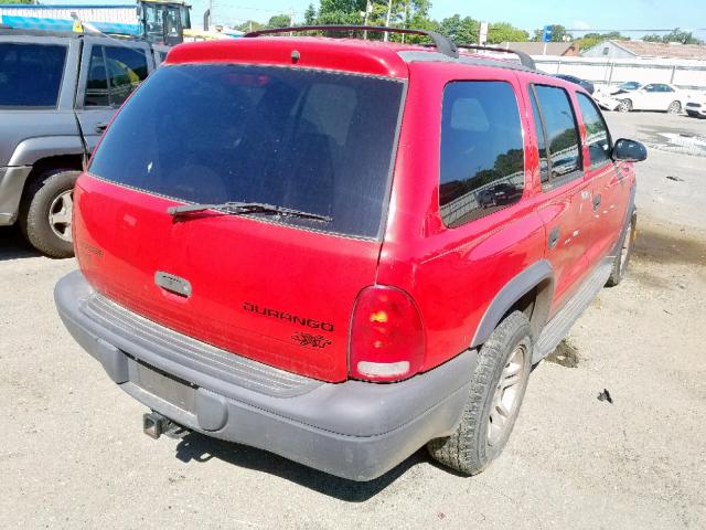 1D4HR38N63F619927 - 2003 DODGE DURANGO SP RED photo 4