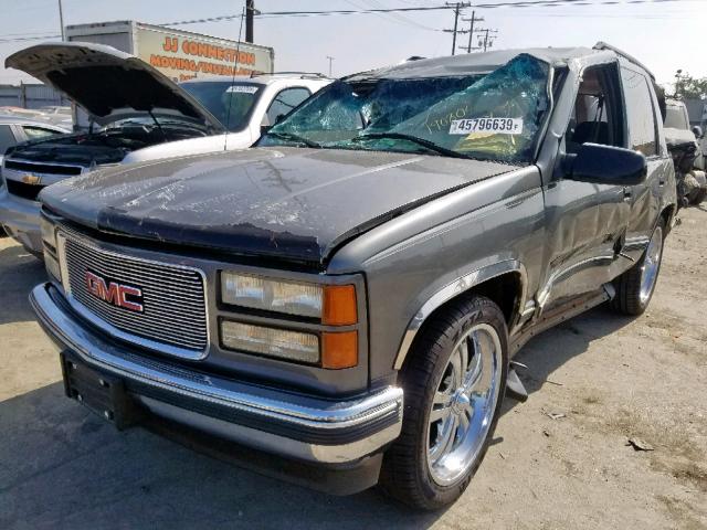 1GKEC13R5XJ763248 - 1999 GMC YUKON GRAY photo 2