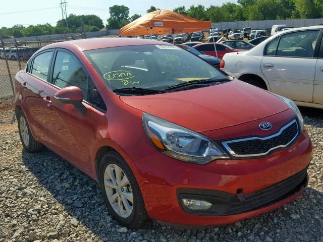 KNADN4A37E6342405 - 2014 KIA RIO EX RED photo 1