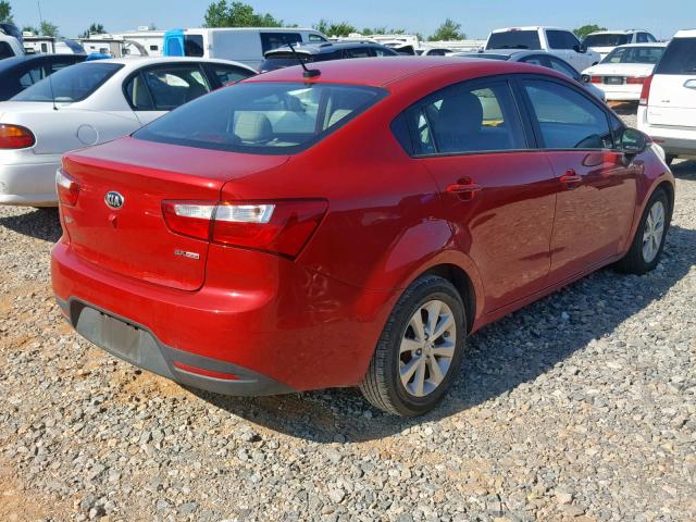 KNADN4A37E6342405 - 2014 KIA RIO EX RED photo 4