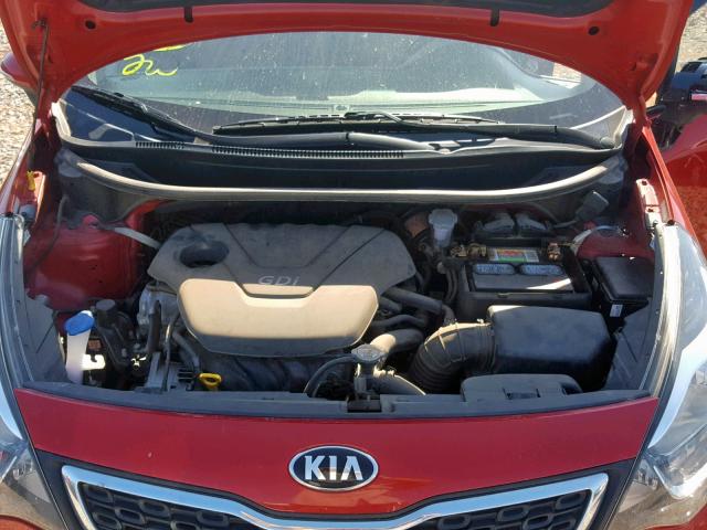 KNADN4A37E6342405 - 2014 KIA RIO EX RED photo 7