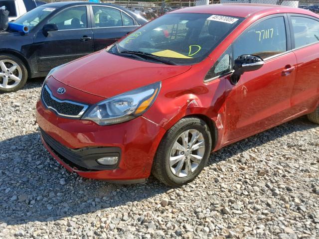 KNADN4A37E6342405 - 2014 KIA RIO EX RED photo 9