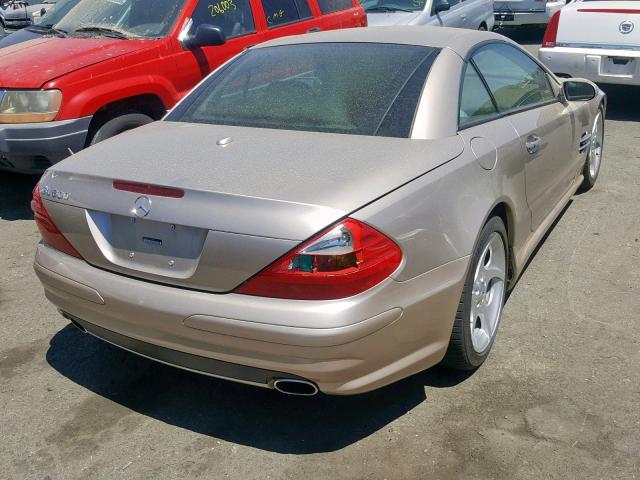 WDBSK76F05F094777 - 2005 MERCEDES-BENZ SL 600 BEIGE photo 4