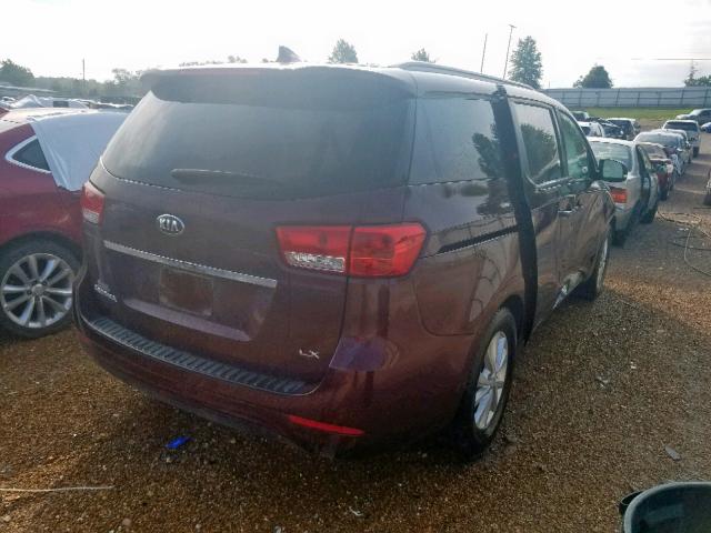 KNDMB5C13J6398882 - 2018 KIA SEDONA LX BURGUNDY photo 4