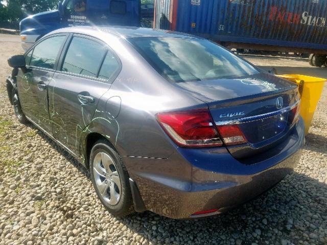 19XFB2F5XFE037088 - 2015 HONDA CIVIC LX GRAY photo 3