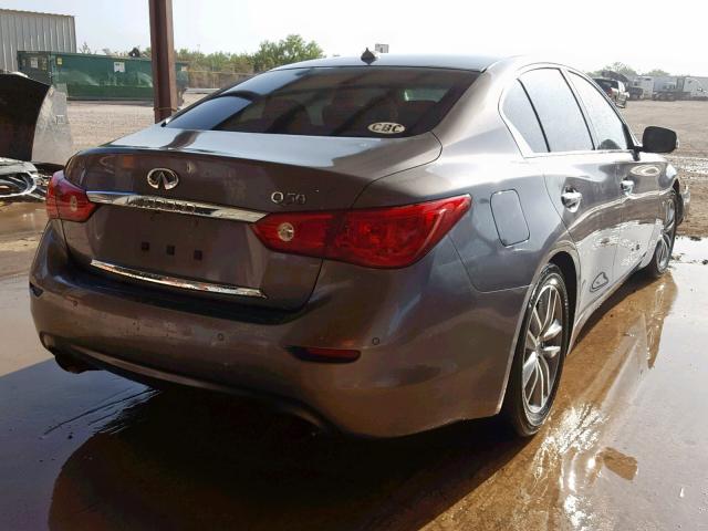 JN1BV7AP3FM336129 - 2015 INFINITI Q50 BASE GRAY photo 4