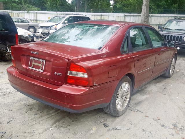 YV1TS92D731310943 - 2003 VOLVO S80 RED photo 4