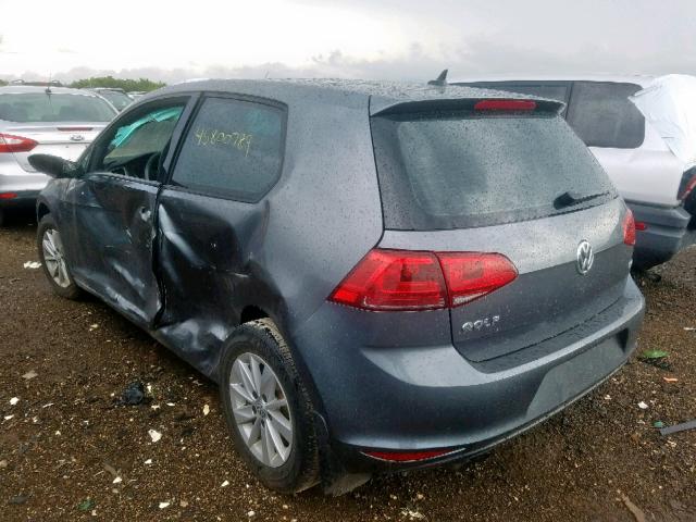 3VW917AU3GM044819 - 2016 VOLKSWAGEN GOLF BASE 灰色 照片 3