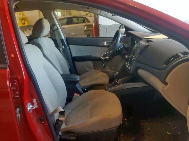 KNAFU4A26D5680501 - 2013 KIA FORTE EX RED photo 5