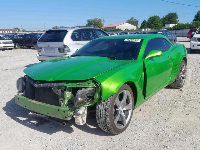 2G1FK1EJ0B9116361 - 2011 CHEVROLET CAMARO 2SS GREEN photo 2