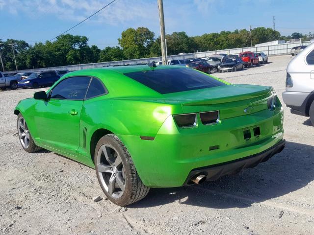 2G1FK1EJ0B9116361 - 2011 CHEVROLET CAMARO 2SS GREEN photo 3