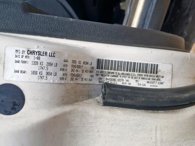 1J8HH58288C189370 - 2008 JEEP COMMANDER 白色 照片 10