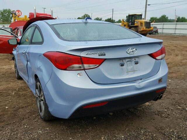 KMHDH6AE9DU016330 - 2013 HYUNDAI ELANTRA CO BLUE photo 3