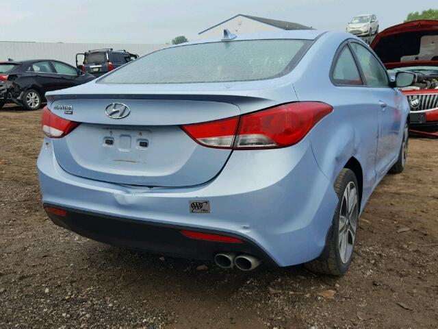 KMHDH6AE9DU016330 - 2013 HYUNDAI ELANTRA CO BLUE photo 4