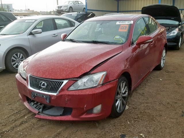 JTHCF5C27A5041394 - 2010 LEXUS IS 250 RED photo 2