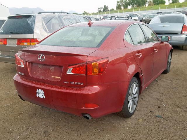 JTHCF5C27A5041394 - 2010 LEXUS IS 250 RED photo 4