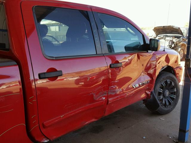 1N6BA0ED8BN309655 - 2011 NISSAN TITAN S RED photo 9