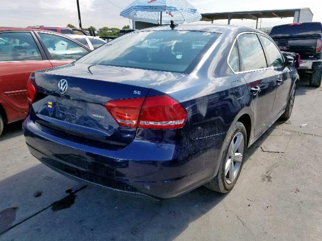 1VWBP7A38DC067727 - 2013 VOLKSWAGEN PASSAT SE BLUE photo 4