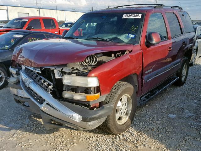 1GNEK13T01J316786 - 2001 CHEVROLET TAHOE K150 MAROON photo 2