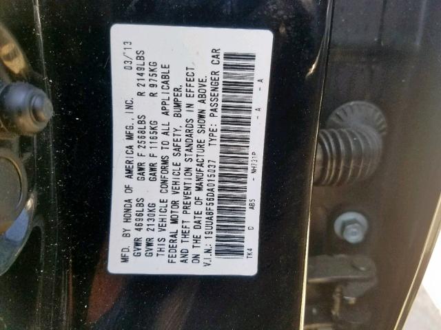 19UUA8F56DA015037 - 2013 ACURA TL TECH BLACK photo 10