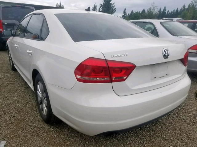 1VWAP7A39DC142124 - 2013 VOLKSWAGEN PASSAT S WHITE photo 3