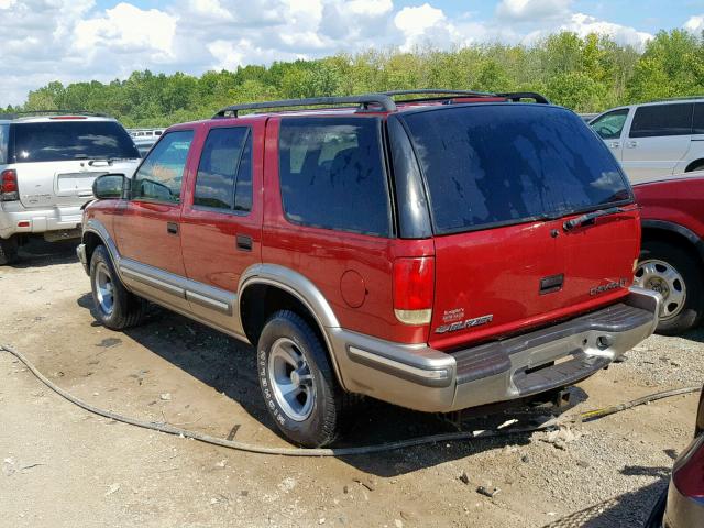 1GNCS13WXX2188724 - 1999 CHEVROLET BLAZER BURGUNDY photo 3