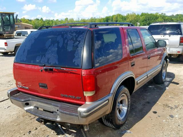 1GNCS13WXX2188724 - 1999 CHEVROLET BLAZER BURGUNDY photo 4