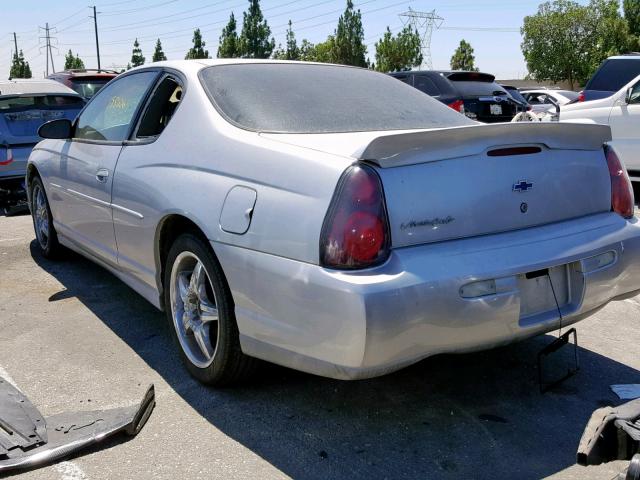 2G1WW12E539287927 - 2003 CHEVROLET MONTE CARL ვერცხლისფერი ფოტო 3