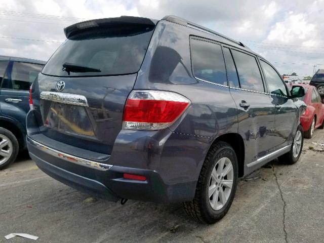 5TDZK3EH5DS123975 - 2013 TOYOTA HIGHLANDER GRAY photo 4