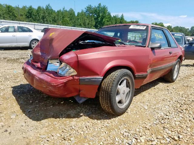 1FACP40E6MF107364 - 1991 FORD MUSTANG LX RED photo 2